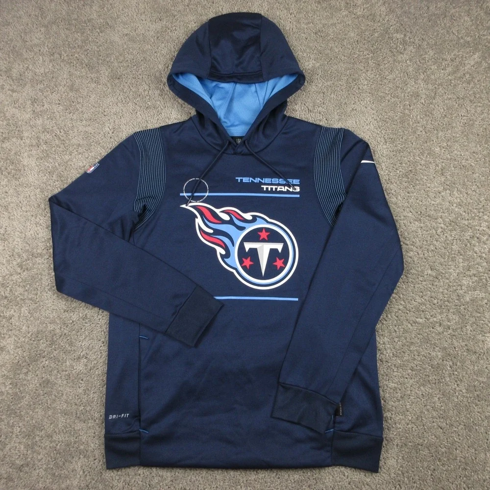 Tennessee Titans Sweater Mens Medium Blue Hoodie Sweatshirt Nike NFL On Field